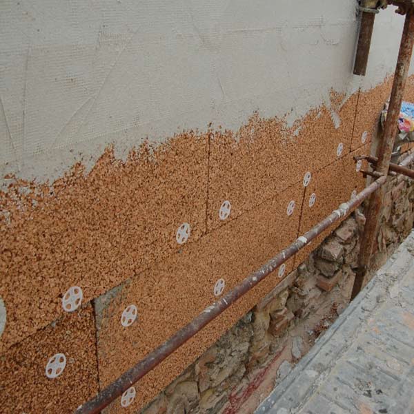 Biocappotto in sughero biondo Cork Panels densità 160kg/mc